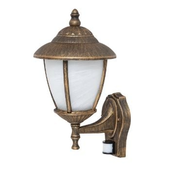 Aplica exterior Rabalux senzor miscare Madrid 7836 60W metal auriu antic