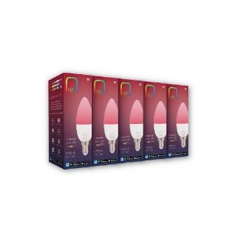 Set 5 becuri LED Nita Smart WIFI Bluetooth C37 5W E14 470lm RGBW