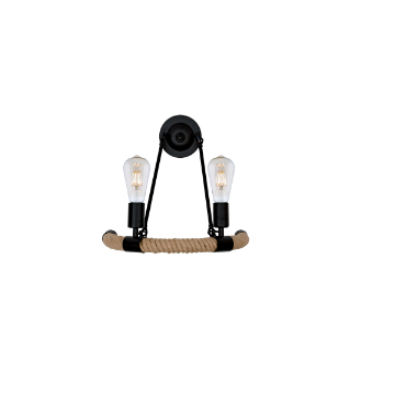 Aplica rustica Elmark Rope 955ROPE2W metal negru