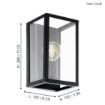 Aplica vintage Eglo Charterhouse Black 49394 sticla transparenta