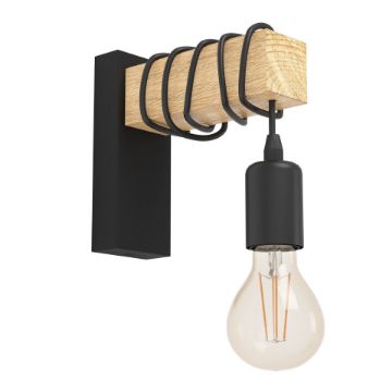 Aplica dormitor Eglo Townshend Black-Brown 32917 lemn maro