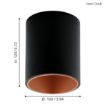 Plafoniera LED Eglo Polasso Black-Copper 3.3W 340lm 94501 aluminiu negru