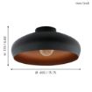 Plafoniera bucatarie Eglo Mogano Black-Copper 94547 otel negru