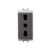 Priza modulara Gewiss Chorus standard italian 2P+E 1 modul 16A titan GW14203