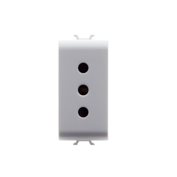 Priza modulara Gewiss Chorus standard italian 10A 1 modul alba GW10201