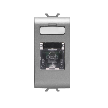 Priza modulara telefon Gewiss Chorus RJ11 titan 1 modul GW14401