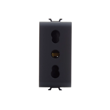 Priza modulara Gewiss Chorus standard italian 1 modul 16A 2P+E negru GW12203