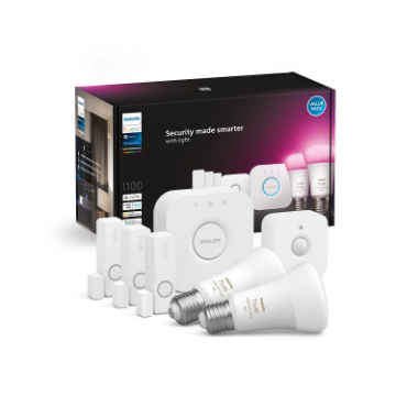 Starter Kit Philips Hue Secure 2x9W E27 Bridge Senzor Miscare Contact