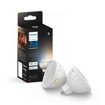 Set 2 becuri LED Philips Hue BT 5.1W GU5.3 400lm 12V White Ambiance