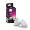 Set 2 becuri LED Philips Hue BT 6.3W GU5.3 400lm 12V White and Color Ambiance