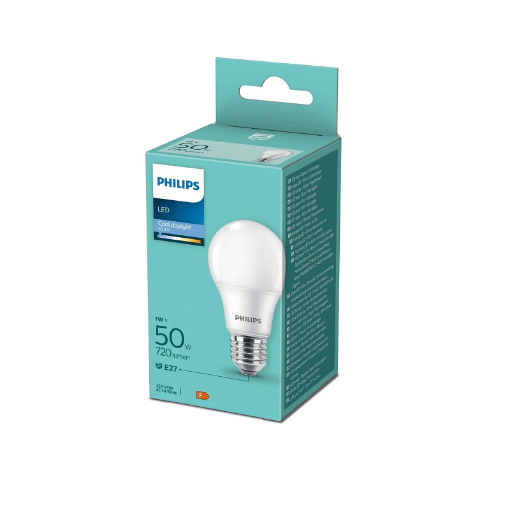 Bec LED Philips 7W E27 A55 720lm lumina rece PS03716