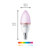 Set 3 becuri LED Philips Smart E14 C37 4.9W 470lm Full Color