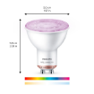 Set 3 becuri LED Philips Smart GU10 PAR16 4.7W 345lm Full Color