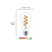 Bec LED Philips Smart E27 ST64 6.3W 470lm Full Color