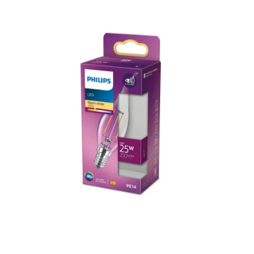 Bec LED Philips 2W E14 BA35 250lm lumina calda PS04101