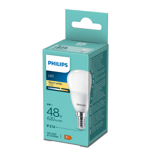 Bec LED Philips 6W E14 P45 620lm lumina calda PS04326