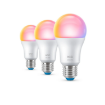 Set 3 becuri LED WiZ Connected E27 A60 8.5W 806lm RGBW