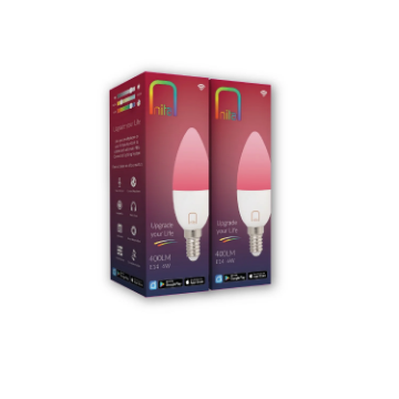 Set 2 becuri LED Nita Smart WIFI Bluetooth C37 6W E14 400lm RGBW