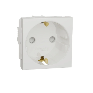 Priza schuko Schneider Noua Unica 2P+E 16A alb lucios IP21 IK04