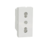Priza standard italian Schneider Noua Unica 1 modul 16A 2P+E alb lucios IP21 IK01