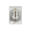 Priza schuko dubla Schneider Sedna Design obturatoare 2P+E 16A alb lucios