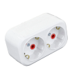 Stecher dublu Schuko Starke 16A 2P+E 2 prize alb ST01407