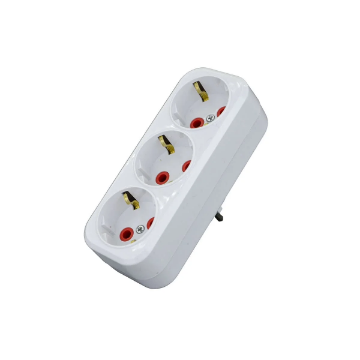Stecher triplu Schuko Starke 16A 2P+E 3 prize alb ST01408