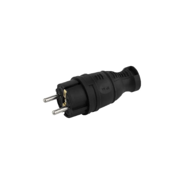 Stecher Schuko Starke cauciuc 16A 2P+E IP44 negru ST01430