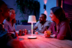 Imagine Pachet 2 veioze albe Philips Hue Go 6.2W 520lm White and Color Ambiance Zigbee Bluetooth control asistenti vocali
