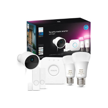 Starter Kit Philips Hue Secure Camera supraveghere video Wireless IR 1080P 2x11W E27 Hue Bridge Senzor Contact