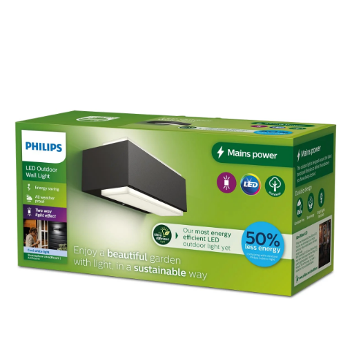 Imagine Aplica LED exterior Philips Stratosphere UE Anthracite UP/DOWN 3.8W 800lm 4000K IP44