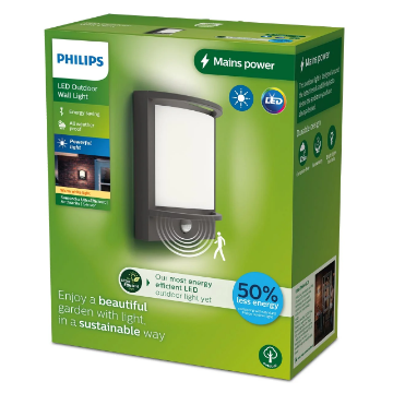 Aplica LED exterior Philips Samondra UE Anthracite 3.8W 2700K 800lm IP44