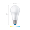 Set 2 becuri LED WiZ Connected E27 A60 8W 806lm Tunable White