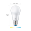 Imagine Set 2 becuri LED WiZ Connected E27 A60 8W 806lm Tunable White