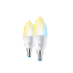 Set 2 becuri LED WiZ Connected E14 C37 4.9W 470lm Tunable White