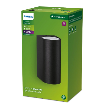 Aplica exterior Philips Nightingale Black GU10 2X35W IP44