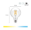 Bec LED WiZ Connected Clear Glass E27 G95 7W 806lm Tunable White