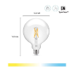 Bec LED WiZ Connected Clear Glass E27 G125 7W 806lm Tunable White