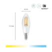 Bec LED WiZ Connected Clear Glass E14 C35 4.9W 470lm Tunable White