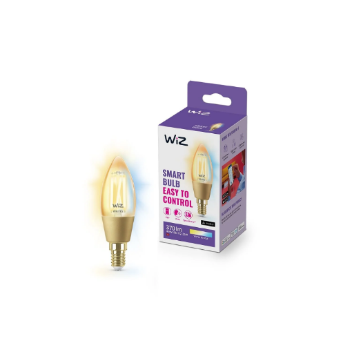 Imagine Bec LED WiZ Connected Amber Glass E14 C35 4.9W 370lm Tunable White