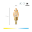 Bec LED WiZ Connected Amber Glass E14 C35 4.9W 370lm Tunable White