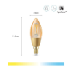 Imagine Bec LED WiZ Connected Amber Glass E14 C35 4.9W 370lm Tunable White