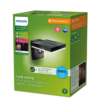 Lampa solara Philips Zonal Square Black 1.3W 3000k 250lm IP44
