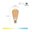 Bec LED WiZ Connected Amber Glass E27 ST64 7W 640lm Tunable White