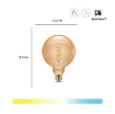 Bec LED WiZ Connected Amber Glass E27 G125 7W 640lm Tunable White