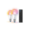 Set 2 becuri LED WiZ Connected E27 A60 8.5W 806lm RGBW WiZmote