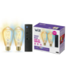 Set 2 becuri LED WiZ Connected Amber Glass E27 ST64 7W 640lm Tunable White WiZmote