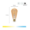 Imagine Set 2 becuri LED WiZ Connected Amber Glass E27 ST64 7W 640lm Tunable White WiZmote