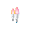 Set 2 becuri LED WiZ Connected E14 C37 4.9W 470lm RGBW