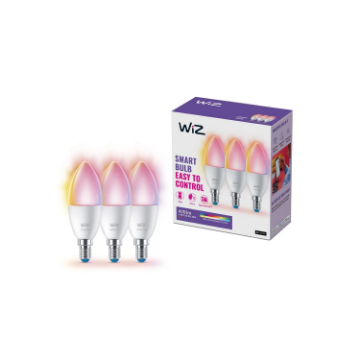 Set 3 becuri LED WiZ Connected E14 C37 4.9W 470lm RGBW